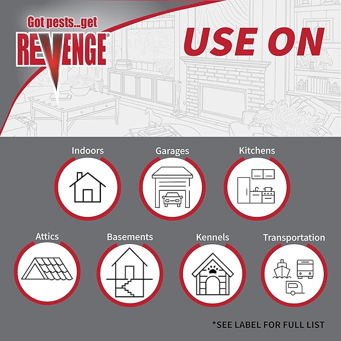 Revenge Total Release Flea Fogger, Pack of 3 6 oz Ready-to-Use Cans, Long Lasting Formula Kills Fleas and More