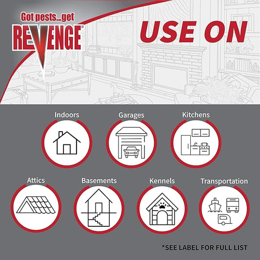 Revenge Total Release Flea Fogger, Pack of 3 6 oz Ready-to-Use Cans, Long Lasting Formula Kills Fleas and More