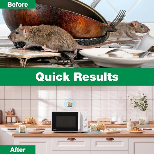 12 Pack Peppermint Oil Mouse Repellent Pouches - Powerful Pest Repellent for Rodent Rat Mice Skunk Squirrel Roach Moth, Mice Deterrent for House/Car/RV/Garage/Boat/Shed/Basement, Plant-Based Formula