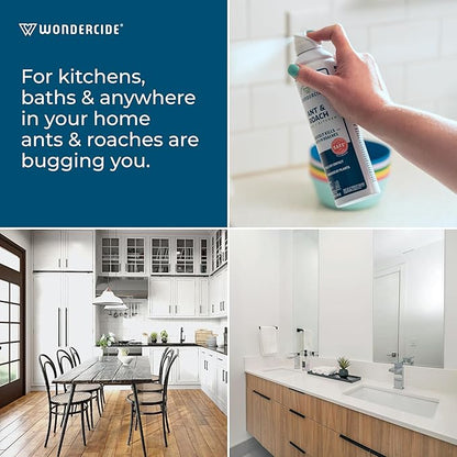 Wondercide - Ant & Roach Aerosol Spray for Kitchen, Home, and Indoor Areas - Ant, Roach, Spider, Flea, Stink Bug Killer with Natural Essential Oils - Pet Safe - 10 oz 2-Pack