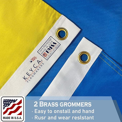 Ukraine Trident Flag 4x6 FT Made in The USA-Heavy Duty Vibrant Colors Double Sided Ukrainian UKR Flag with 2 Brass Grommets for Home/Company/Indoor Outdoor Decoration