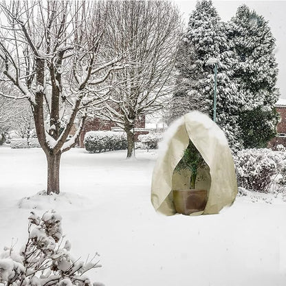 gardtree Winter Plant Frost Protection Covers 31.5" x 47.2" 4 Packs, Thicker 2.4oz/yd² Garden Cold Weather Tree Covers Freeze Protection Wrap with Zipper Drawstring for Shrub Fruit Tree, Potted Plants