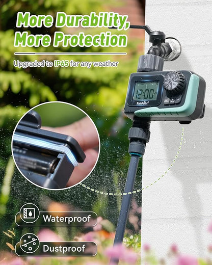 RAINPOINT Sprinkler Timer Outdoor, Water Timer for Garden Hose, Programmable Watering Irrigation Timer with Rain Delay/Manual, V2, 2024 Release(Plastic)