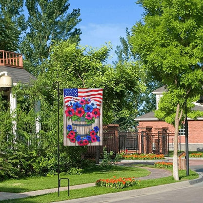 USA Garden Flag Vertical Double Sided Outdoor Yard Flags 12.5x18 Inch Burlap Banners for House Lawn