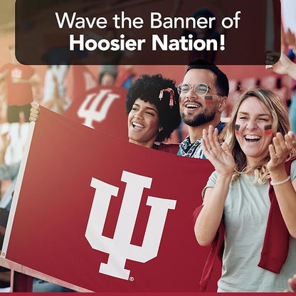 Indiana Hoosiers College Sports Printed Flag - NCAA Licensed - Nylon - School Banner (Red) (3' x 5')