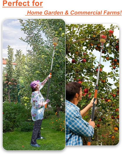 AgiiMan 5 to 20 FT Fruit Picker Pole - Reach to 26 FT Fruit Picker with Telescopic Extension Pole, Lightweight and Sturdy Aluminum Telescopic Pole, Easy to Assemble Fruit Picking Basket