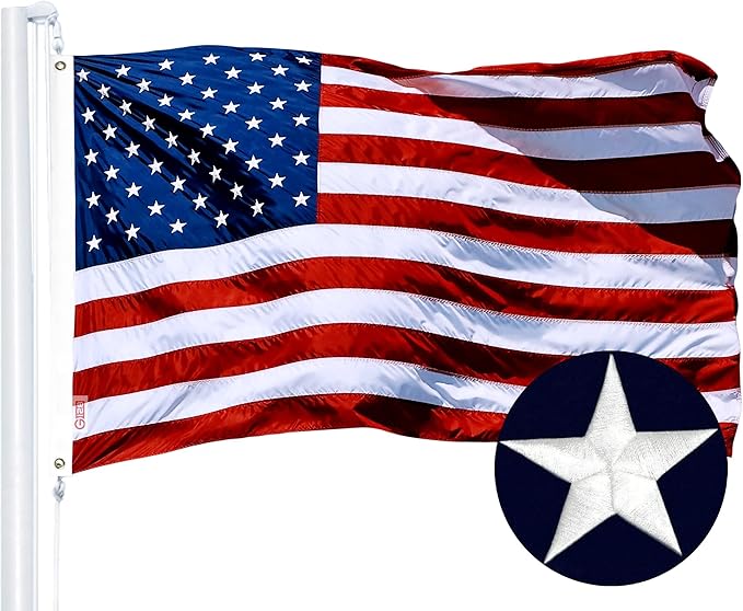 G128 Combo Pack: USA American Flag 3x5 Ft Embroidered Stars & North Carolina State Flag 3x5 Ft Embroidered