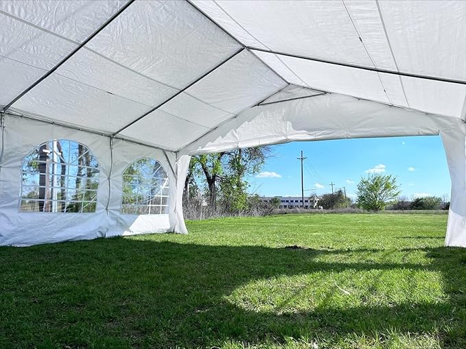 DELTA 32'x16' Budget PE Party Tent - B Model,+ (2) Long Storage Bags Tents for Parties Outdoor Large Commercial Canopy Wedding Event Tents with Removable Sidewalls for Patio Outdoor Events