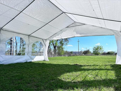 DELTA 32'x16' Budget PE Party Tent - B Model,+ (2) Long Storage Bags Tents for Parties Outdoor Large Commercial Canopy Wedding Event Tents with Removable Sidewalls for Patio Outdoor Events