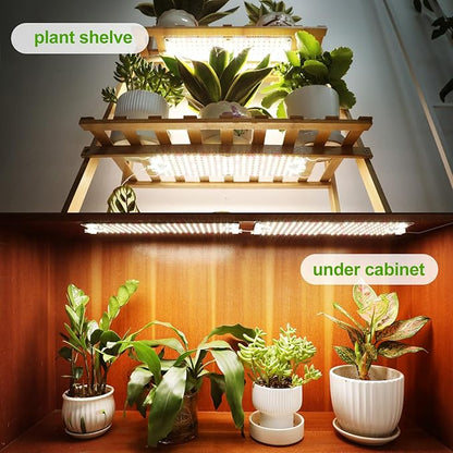 6Pack Panel Grow Lights for Indoor Plants, Seed Starting, Vegetables, Pot Plants, Bonsai with Timer, Ultra-Thin Under Cabinet & Shelf Full Spectrum LED Plant Growing Lamps, Multi-Panels Free Connect