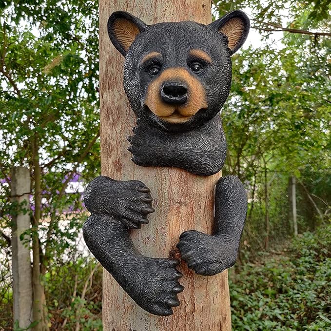 Bear Sculpture Garden Decor Tree Huggers - Bear Tree Peeker Garden Ornament Outdoor Decor Yard Art