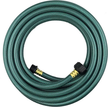 PVC Garden Hose 1/2 Inch, Flexible Water Hose with Male and Female Fittings, No Leaking, Heavy Duty, for Household, Outdoors, Lawns, Patio (25 FT, Green, Plastic Fittings)