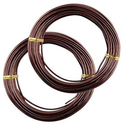 2 Rolls 2mm Bonsai Training Wire, Aluminum Training Wire for Holding Bonsai Branches Small Trunks, Brown