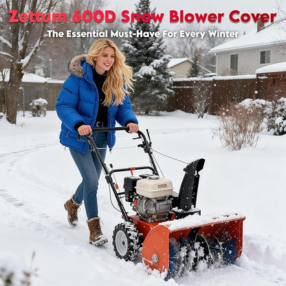 Zettum Snow Blower Cover - 600D Snowblower Covers Waterproof Heavy Duty, Outdoor Snow Thrower Cover Universal Fit for EGO, Honda, Ryobi, Cub Cadet, Ariens, Troy Bilt, Snow Joe, Toro and PowerSmart