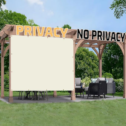 SUNNY GUARD Shade Cloth Custom Size 17x21 FT Sun Shade Screen Fabric Shade Cover Tarp with Grommets for Pergola Backyard Garden, Butter Cream(We Customized)