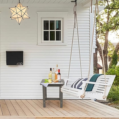 Outdoor Side Table, Small Adirondack Side Table for Adirondack Chair - Indoor Outdoor End Table - HDPS (Grey)