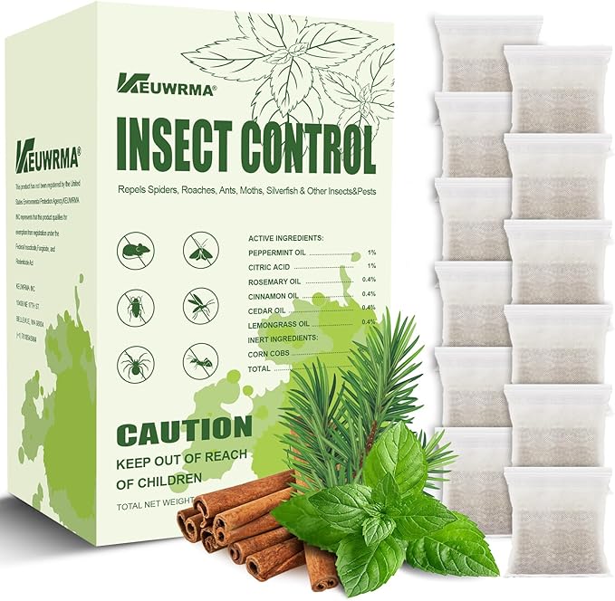 KEUWRMA Insect Control,Insect Repellent,Spider Repellent for House Indoor,Insect Repellent indooor,Bug Repellent,Repel Mosquito, Rodents, Roach, Ant, Bugs,Spider, Moths&Other Pest (12, Green)