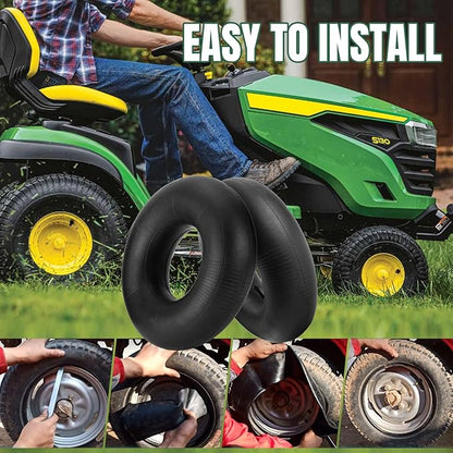 15x6.00-6" Inner Tube with Straight Valve Stem (2-Pack) - Heavy Duty Replacement Tire Tubes for Lawn Mower, Snow Blower, Riding Mowers, ATVs, Golf Carts