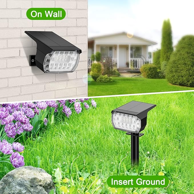 LANSOW Solar Spot Lights Outdoor Color Changing, [7 Modes/8 Pack] Christmas Landscape Spotlights, Solar Lights Outdoor Waterproof, Solar Powered Flood Lights for Outside Yard Garden Pathway