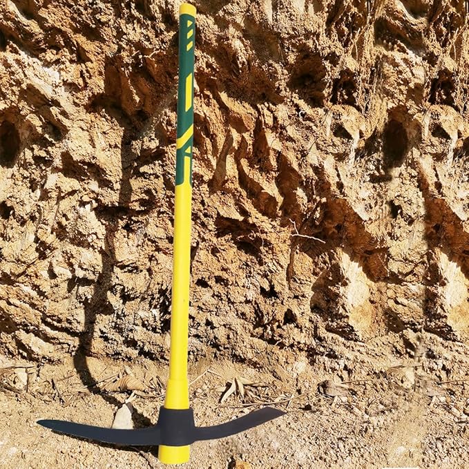 Pick Mattock with Heavy Duty Forged Construction, Adze and Ergonomic Non-Slip Handle for Gardening, Hunting, Landscaping and Outdoor,36 Inch