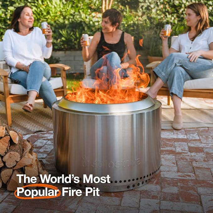 Solo Stove Yukon Amazon Exclusive Bundle | Smokeless Fire Pit with Stand, Lid & Shelter | Wood Burning Stainless Steel Campfire Pit with Ash Pan | Ideal for 6+ People | 27in Dia, 19in H, 59lbs