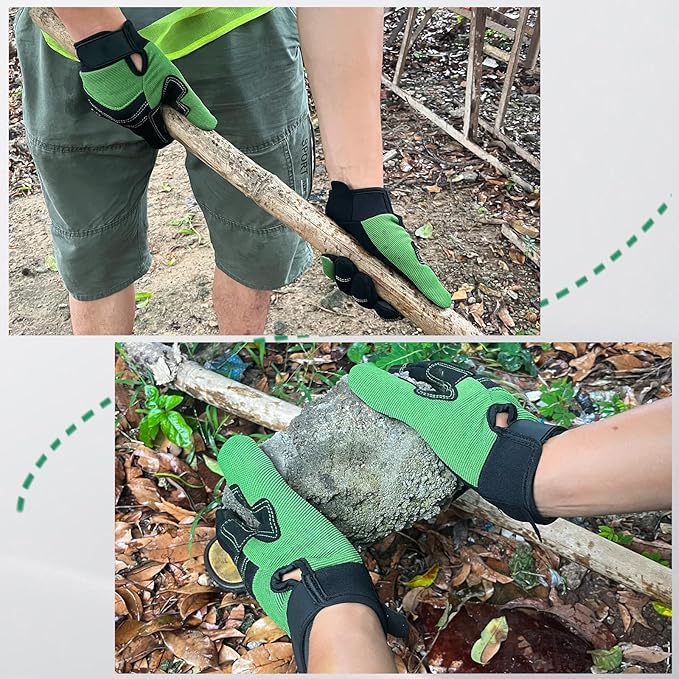 Gardening Gloves for Men and Women, Thorn Proof & Puncture Resistant Working Gloves, Gloves for Safety Work and Gardening, Gardening Gifts, Synthetic Leather Spandex Mechanic with Touchscreen Support