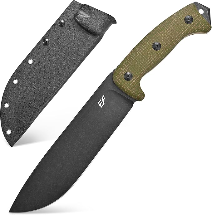 Eafengrow EF148 Fixed Blade Knife AUS-10 Steel Blade Micarta Handle Full Tang EDC Straight Knife for Hunting Camping Bushcraft