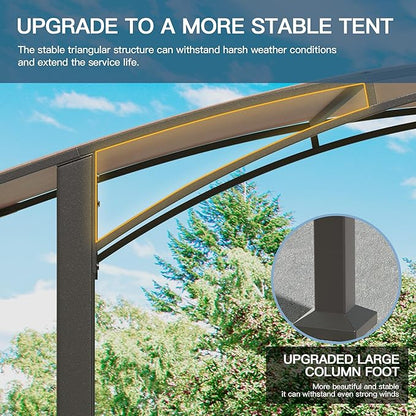 Kullavik 8 x 5 Grill Gazebo,Outdoor BBQ Canopy Shelter with Curved Sunshade Roof,Patio Pavilion with 2 Side Shelves and 5 Side Hooks for Patio Lawn Backyard Garden
