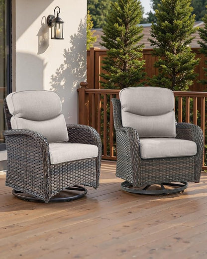 Pop 22x25/22x24 Outdoor Cushions for Patio 5 Piece Set - Set of 5 Water-Resistant Outside Cushion for Rattan Dining Rocking Swivel Chairs Loveseat Couch Sectional Sofa - Beige/Smile