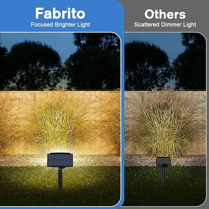 Fabrito Solar Spot Lights Outdoor 136 LEDs, Big Brighter Lighting Solar Lights Outdoor, 4 Pack IP65 Waterproof Landscape Spotlights Auto On/Off for Yard, Garden, Pathway, Plants,Tree (Warm White)