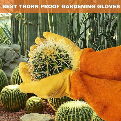 Long Gardening-Gloves Women/Men-Thorn proof Rose Pruning Heavy Duty Gauntlet-L