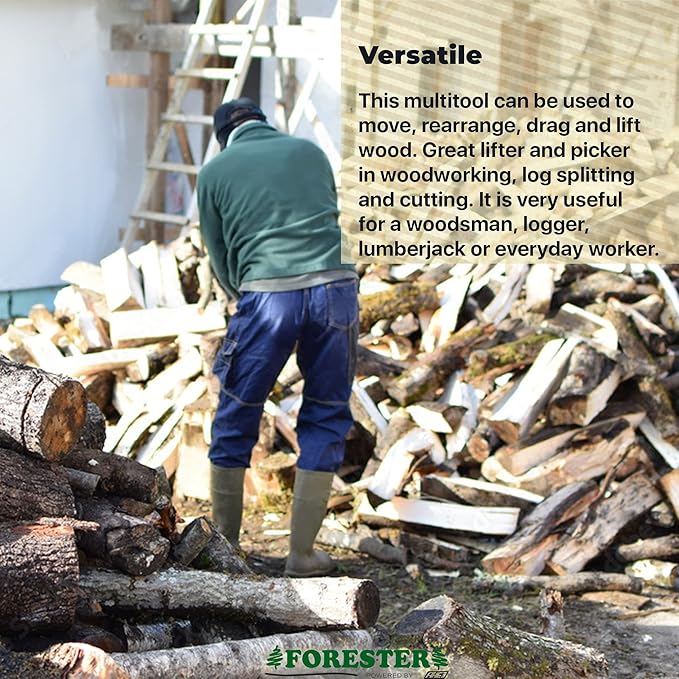 FORESTER Pickaroon Logging Tool 16in | USA Hickory Handle | Hookaroon Logging Tool | Log Roller Tool & Forestry Tools for Dragging and Stacking Logs