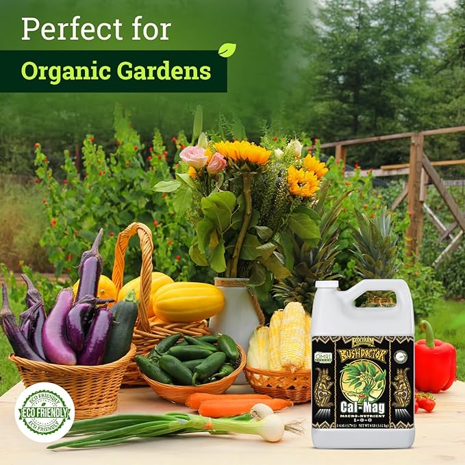 FoxFarm BushDoctor Cal-Mag - Liquid Calcium & Magnesium Supplement, Prevents Blossom End Rot & Tip Burn - Formula with 3% Calcium, 0.9% Magnesium for Gardening- NPK 1-0-0 (Gallon)