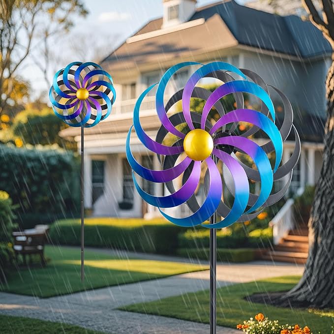 Wind Spinners Outdoor Yard Decorations, 16 Inches Wind Sculpture Metal Garden Art, Windmills for Yard Gardening Gifts for Women Mom Backyard, Patio, Garden Decor