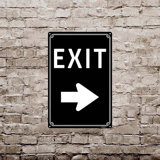 12x16" Exit Sign With Left Arrow - High-Intensity Aluminum Parking Lot Sign, Weatherproof & Fade-Resistant, Ideal for Outdoor & Indoor Use - Curbside Sign