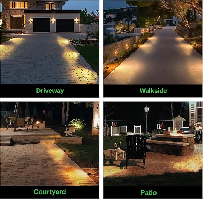Low Voltage Well Lights - 5 Colors Temp IP67 In-Ground Light, 2700K/3000K/3500K/4000K/5000K Outdoor 12V LED Turret Top Landscape Lighting, ORB Aluminum for Pathway Deck Patio 3W 170LM