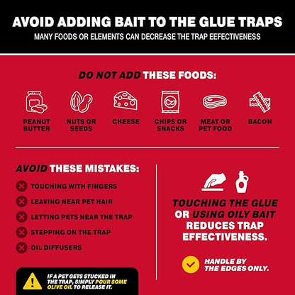 Catchmaster Max-Catch Mouse & Insect Glue Trap 72PK, Mouse Traps Indoor for Home, Sticky Pest Control Adhesive Tray for Catching Bugs, Rats & Rodents, Bulk Unscented Glue Boards