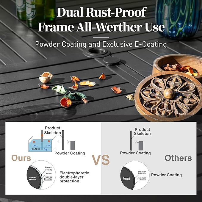 Patio Table and Chairs Set of 4, All-Weather Breathable Metal Mesh Patio Chair with Gourd-Shaped Armrests, 42x42 Round Table with Umbrella Hole, 5 Pcs Metal Frame Patio Dining Set