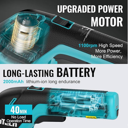 DURATECH Cordless Hedge Trimmer, 3.6V 2-in-1 Handheld Rechargeable Grass Trimmer & Hedge Shears with USB Type-C Cable, Built-in Li-ion Battery, Electric Shrub & Grass Shears for Garden, Yard and Lawn