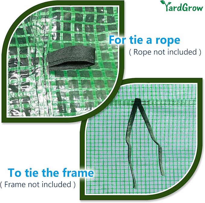 YardGrow Greenhouse Replacement Cover Larger Walk in Outdoor Plant Gardening Greenhouse, 2-Doors with 2 Mesh Windows, Frame Does NOT Included (26'x10'x7')
