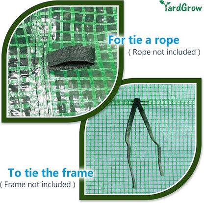 YardGrow Greenhouse Replacement Cover Larger Walk in Outdoor Plant Gardening Greenhouse, 2-Doors with 2 Mesh Windows, Frame Does NOT Included (26'x10'x7')