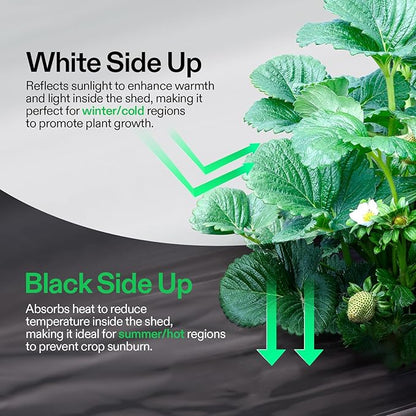VIVOSUN Black and White Panda Film, 10’ x 50’ 5.5 Mil Poly Film, Blackout Tarp for Warm House