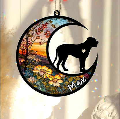 Personalized Dog Memorial, Custom Name Bullmastiff Dog Christmas Ornament with Name, Custom Breeds, Pet Loss Light Catcher, Gifts for Lovers Loss of Pet Sympathy on Mothers Day Christmas
