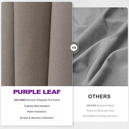 PURPLE LEAF 8' X 10' Swivel Outdoor Patio Aluminum Umbrella with Base Left-right Tilting Cantilever Offset Umbrella with UV Resistant Heavy Duty Fabric for Deck Pool Patio Backyard, Ash Mocha