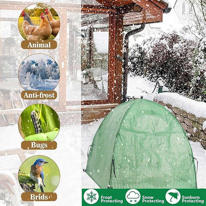 2 Pack Plant Freeze Protection Covers Winter Shrub Covers Plant Frost Protection Tent, Warm Plant Tents Protecting Fruit Potted Plants Tree from Freezing Animals Eating ((22x22x23in, PVC Grid))