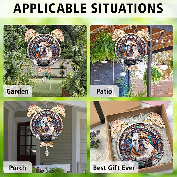 Norwegian Elkhound Dog Ears Wind Spinner, Norwegian Elkhound Wind Spinner Hanging for Yard and Garden