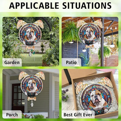 Norwegian Elkhound Dog Ears Wind Spinner, Norwegian Elkhound Wind Spinner Hanging for Yard and Garden