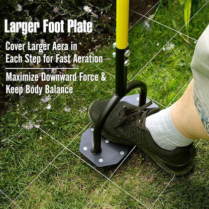 Jardineer Lawn Aerator Spike Tool, Updated 36" Metal Grass Aerator with Longer Spikes, Pre-Assembled Manual Yard Aerator for Lawn Aeration, Soil Aerating