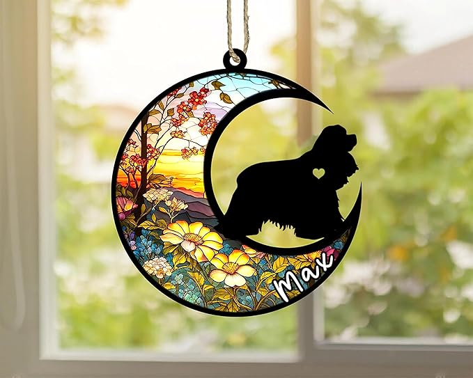 Personalized Dog Memorial, Custom Name American Cocker Spaniel Dog Christmas Ornament with Name, Custom Breeds, Pet Loss Light Catcher, Gifts for Lovers Loss of Pet Sympathy on Mothers Day Christmas