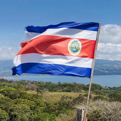 Costa Rica Flag 3x5 ft Outdoor, Double Sided 3 Ply Heavy Duty Costa Rican National Country Flag, 100% Quality Polyester Costa Rica Banner with Brass Grommets 4 Rows Stitches